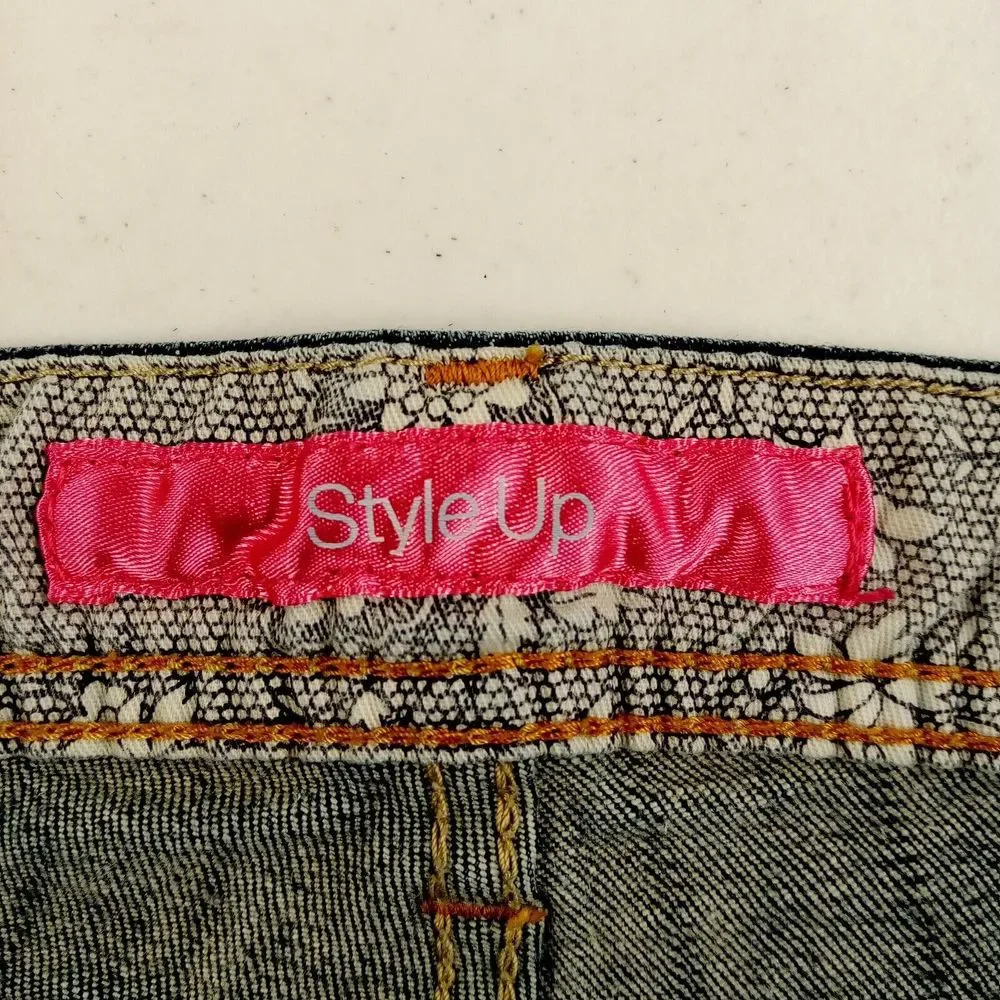 Style Up Jeans Women's 28 inch Waist Blue Denim‎ Casual Straight